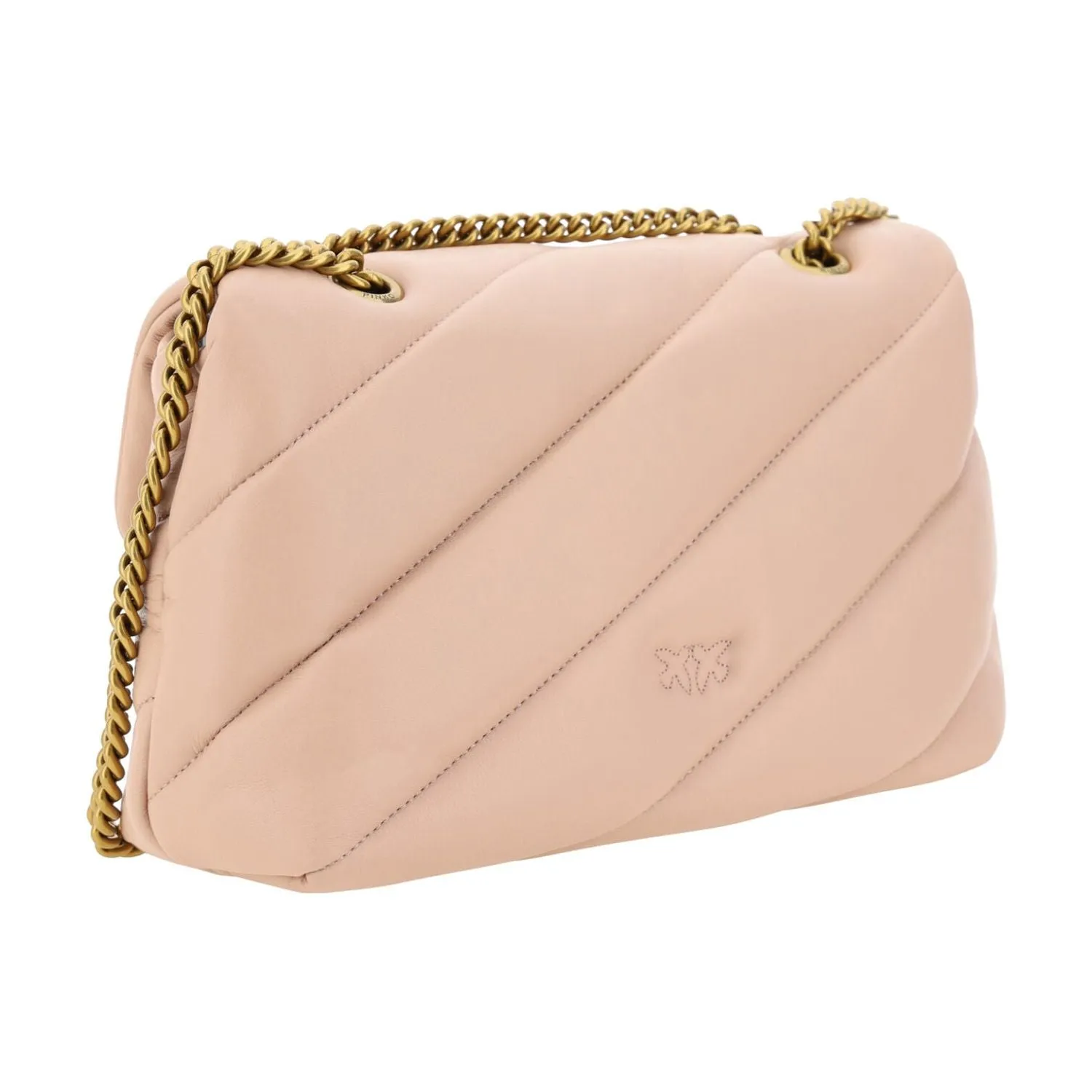 PINKO Elegant Light Pink Quilted Shoulder Bag