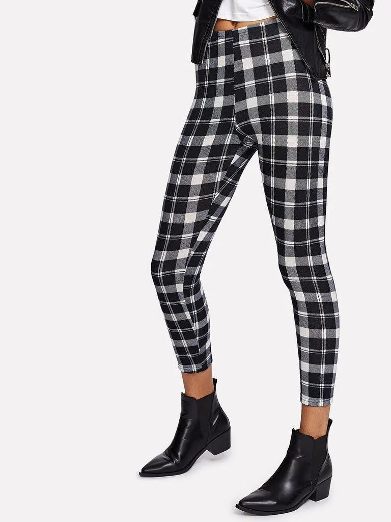 Plaid Print Leggings