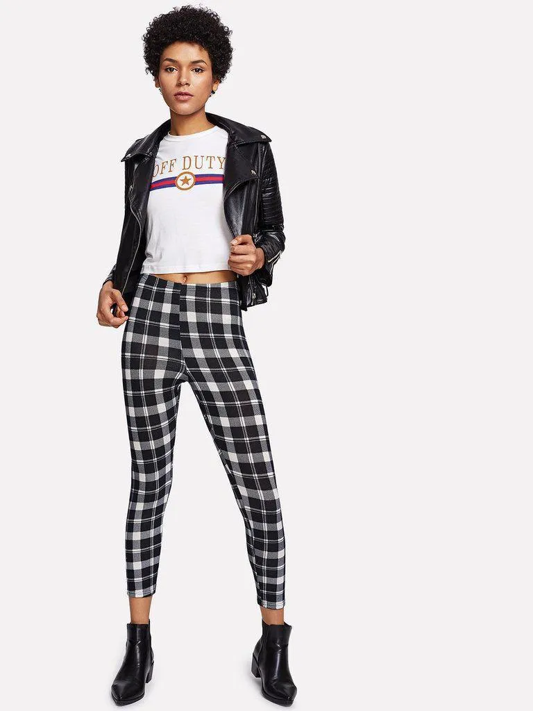 Plaid Print Leggings