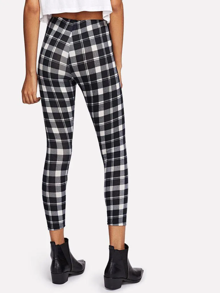 Plaid Print Leggings