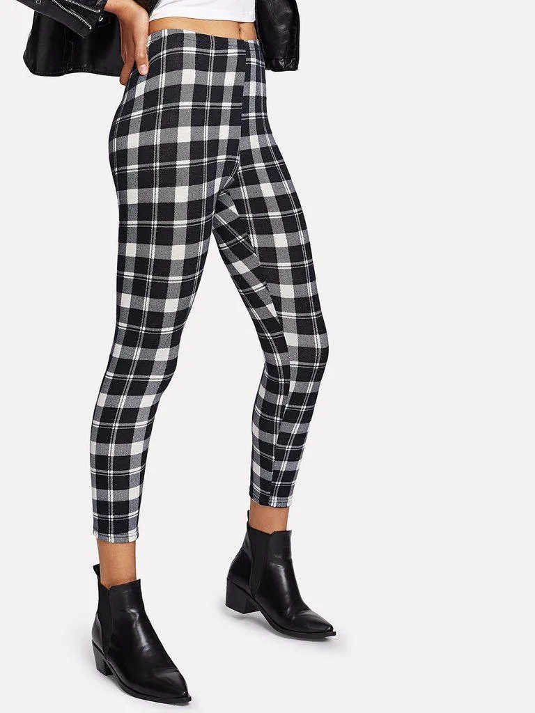 Plaid Print Leggings