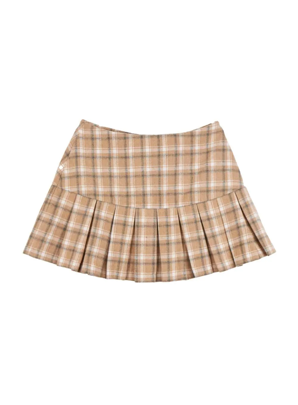 Pleated Checkered Mini Skirt OD403