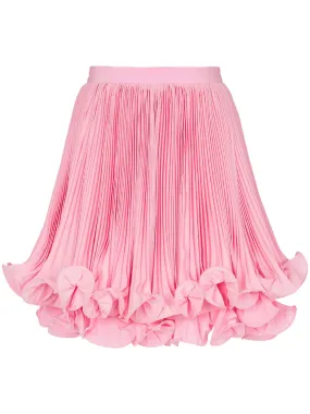 Pleated Light Crepe Short Skirt