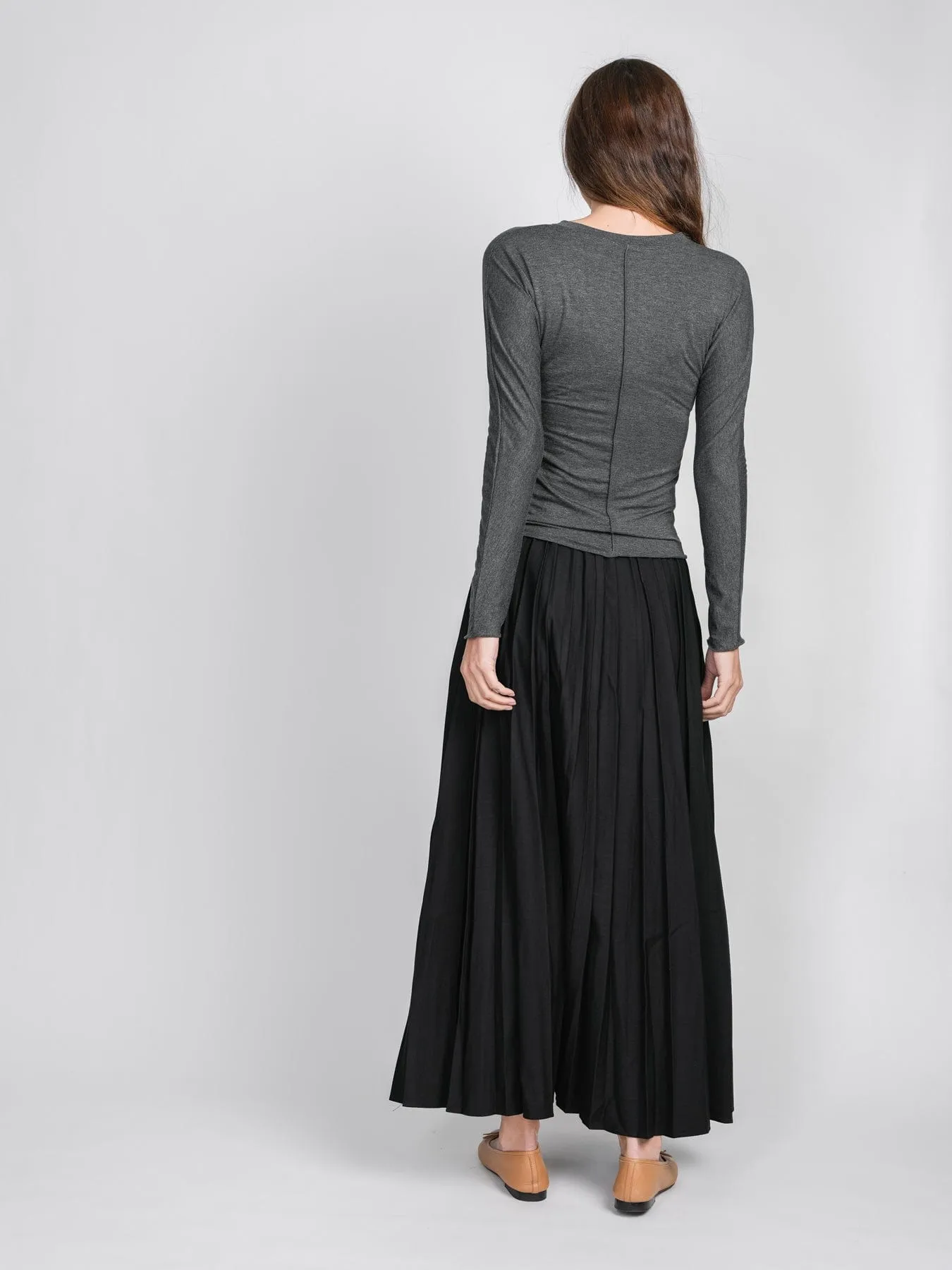 PLEATED SKIRT 37"-BLACK