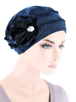 Pleated Winter Hat Blue