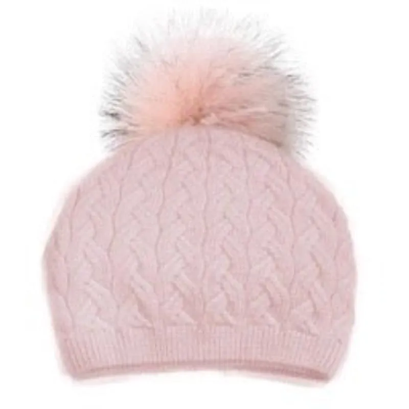 PNYC Emma Cable Beanie - Pink