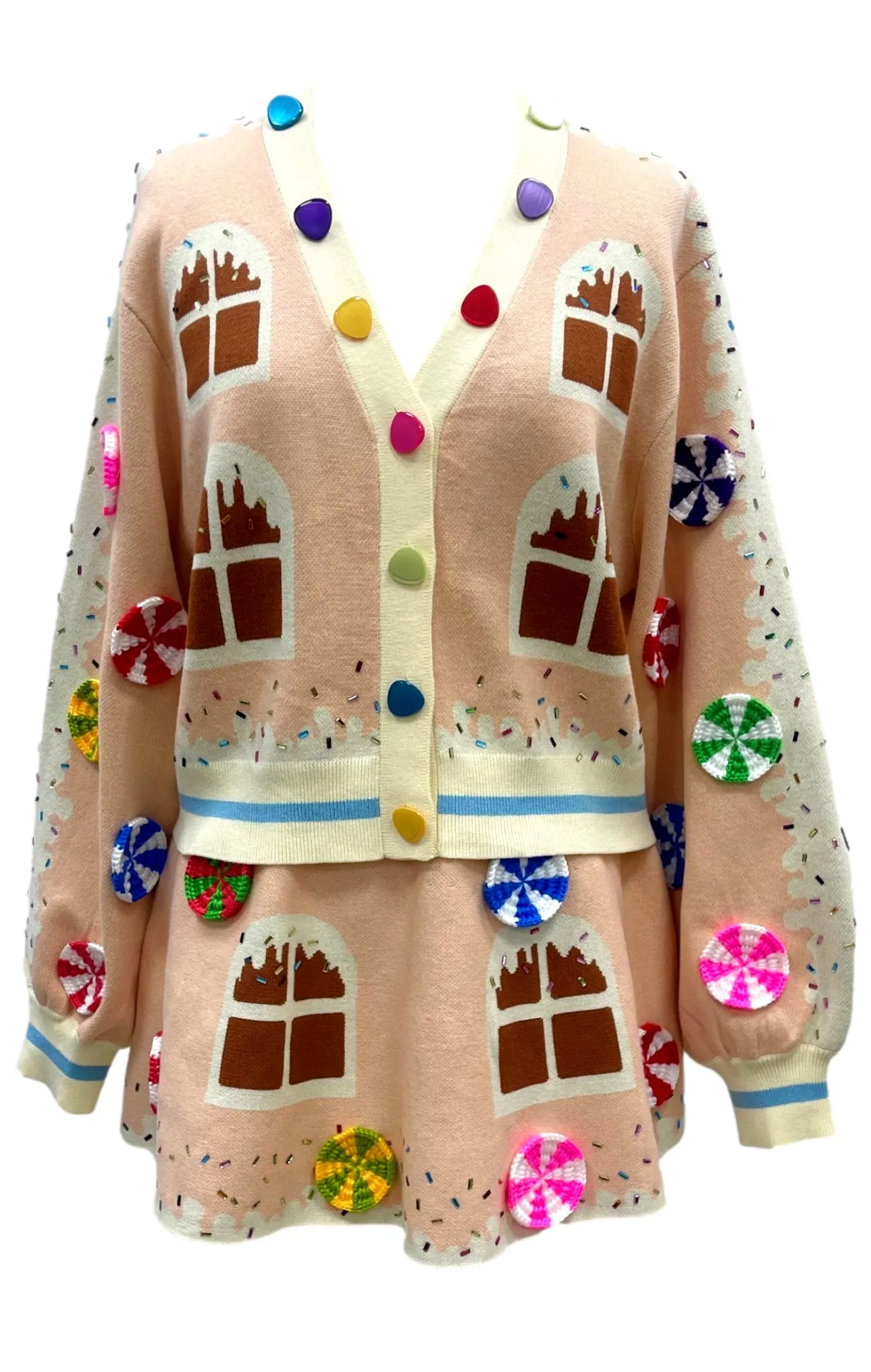 Queen Of Sparkles Entire Gingerbread House Cardigan