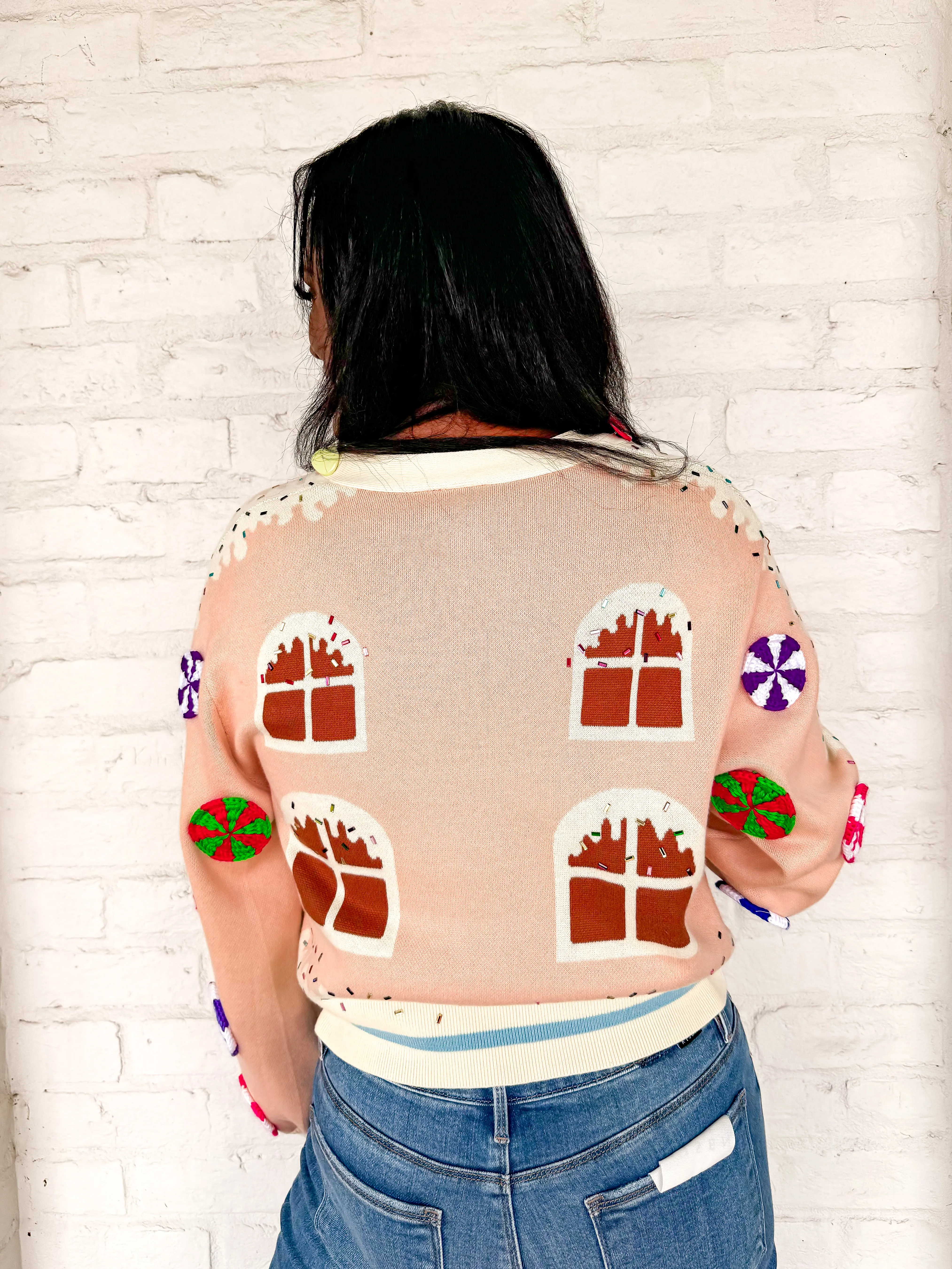 Queen Of Sparkles Gingerbread House Cardigan