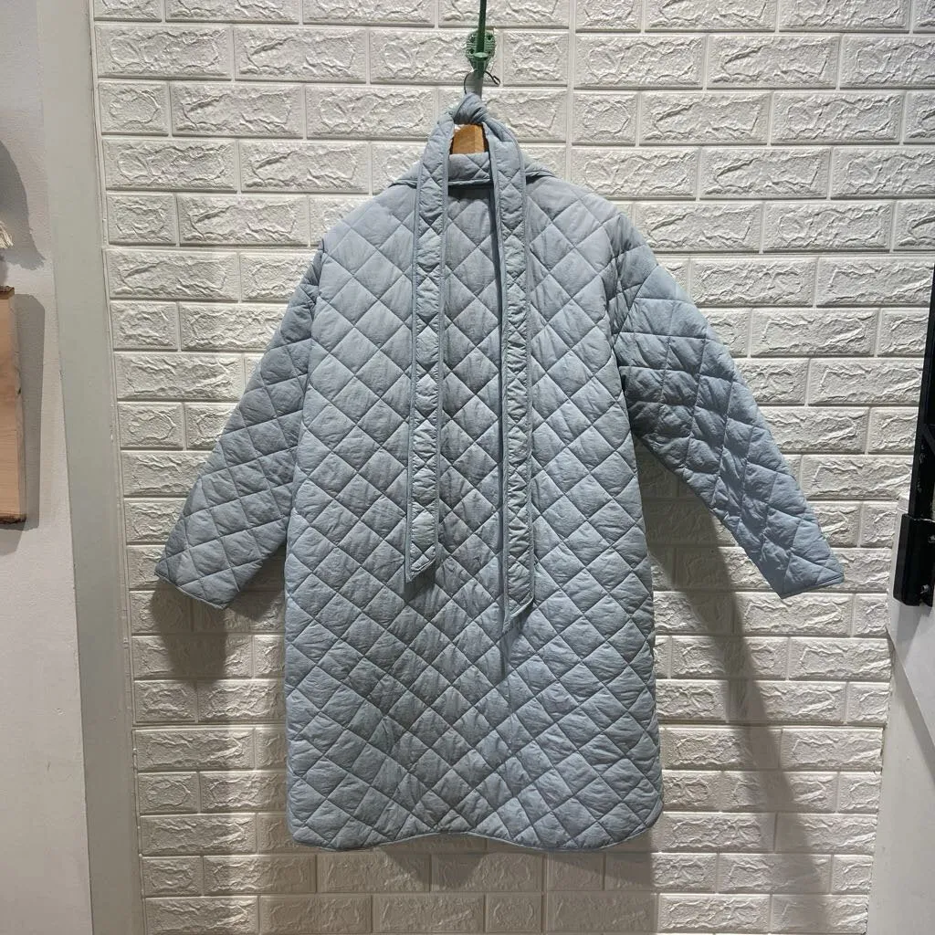 Quilted Puff Coat with Belt