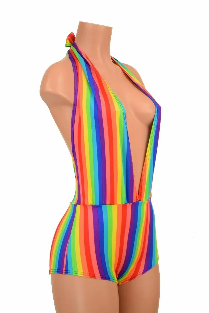 "Josie" Romper in Rainbow Stripe