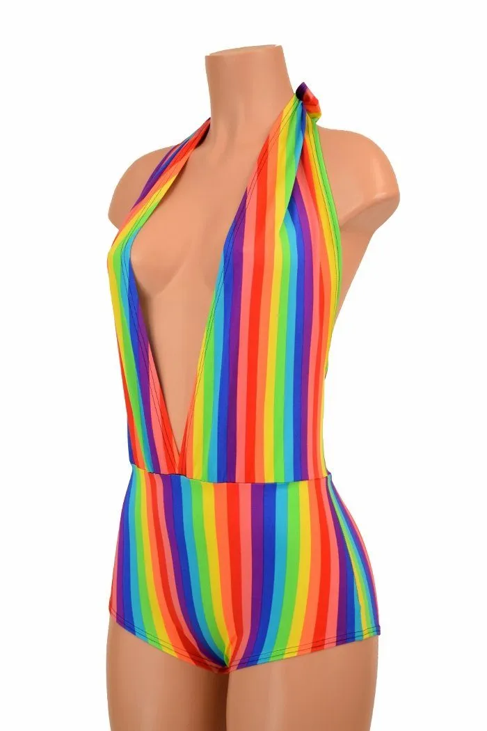 "Josie" Romper in Rainbow Stripe