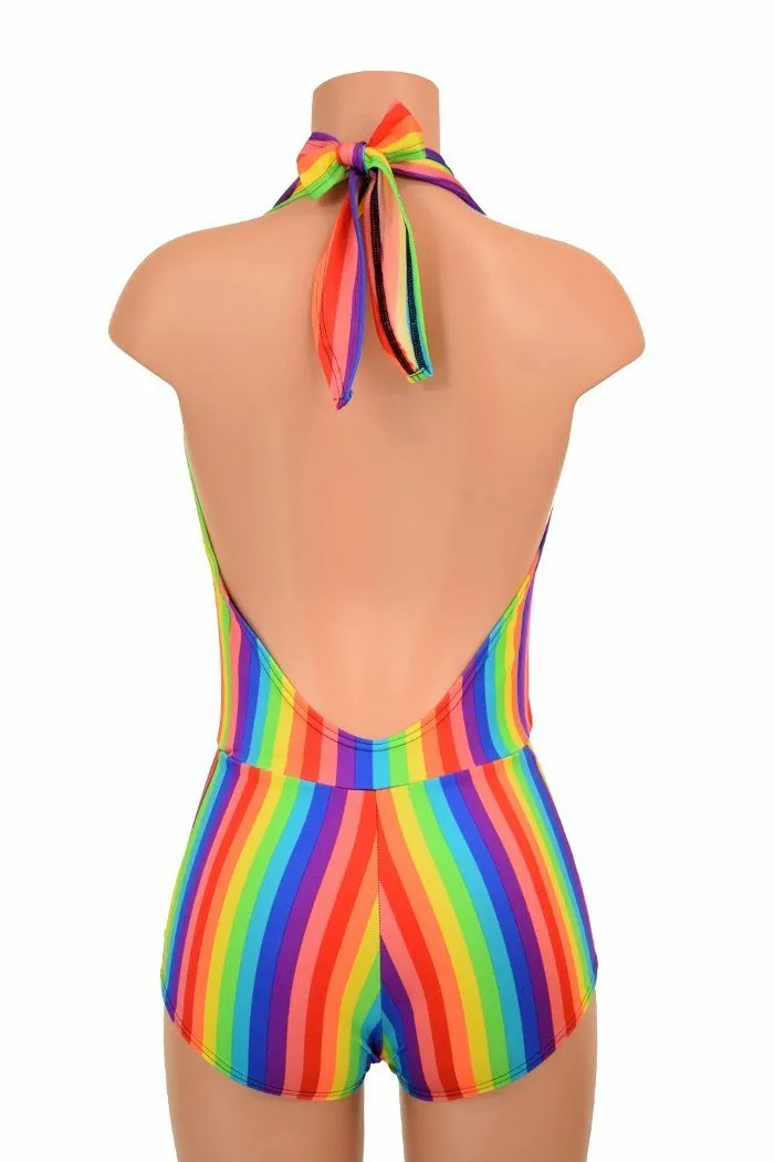 "Josie" Romper in Rainbow Stripe