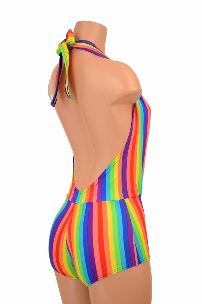 "Josie" Romper in Rainbow Stripe