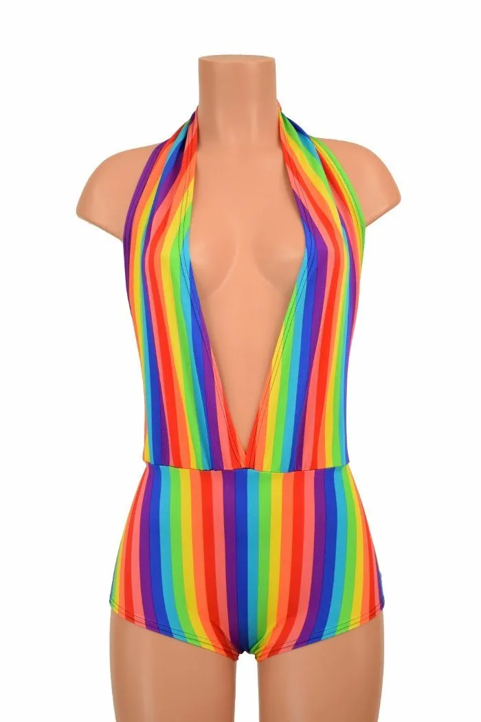 "Josie" Romper in Rainbow Stripe