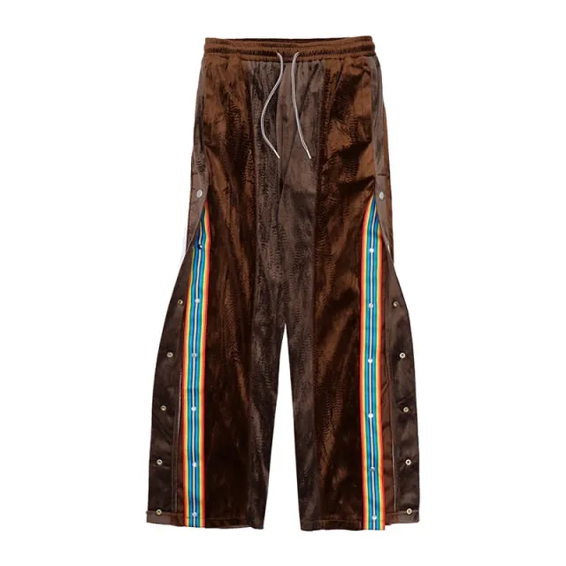 Rainbow Striped Drawstring Closure Pants