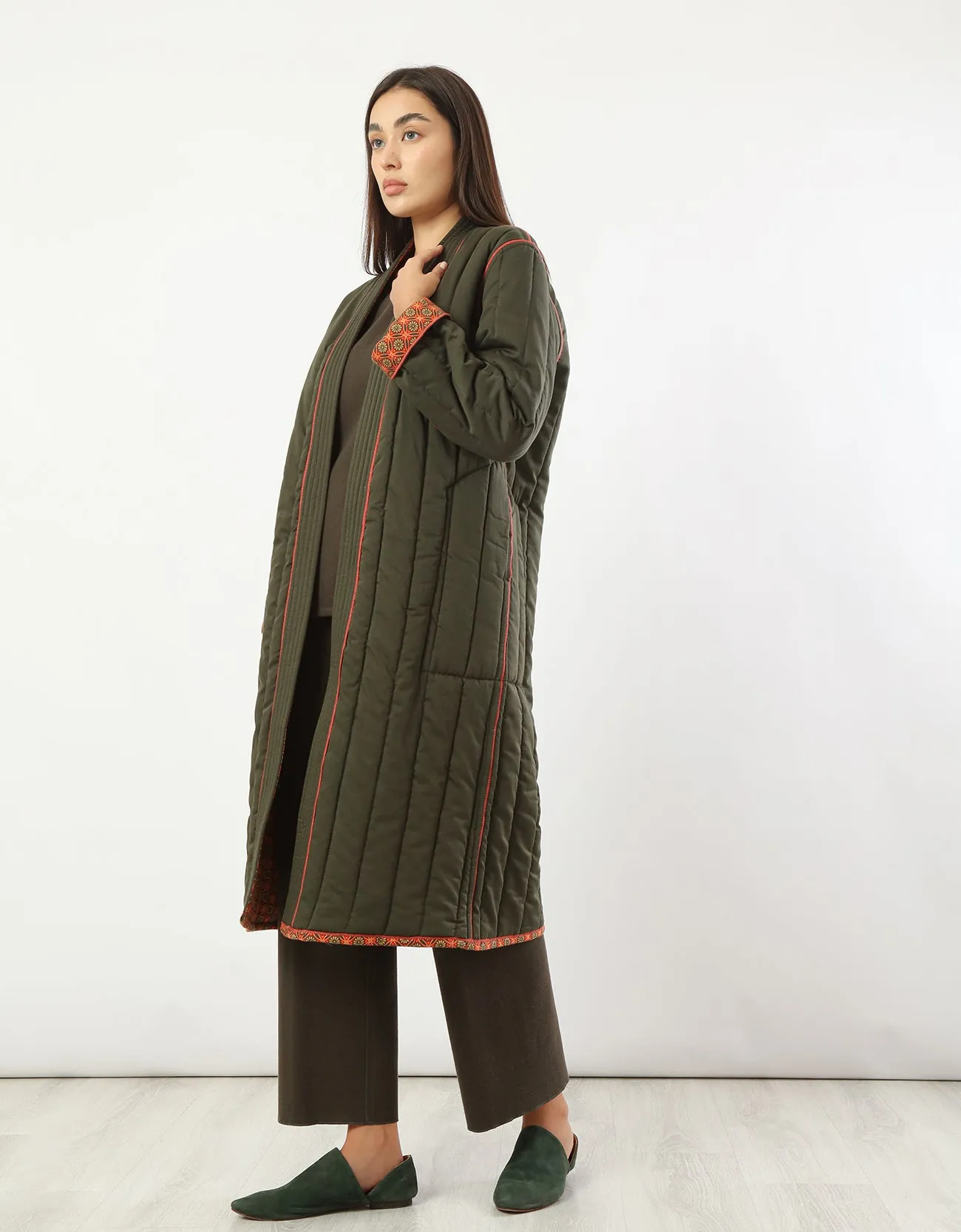 Reversible quilted coat