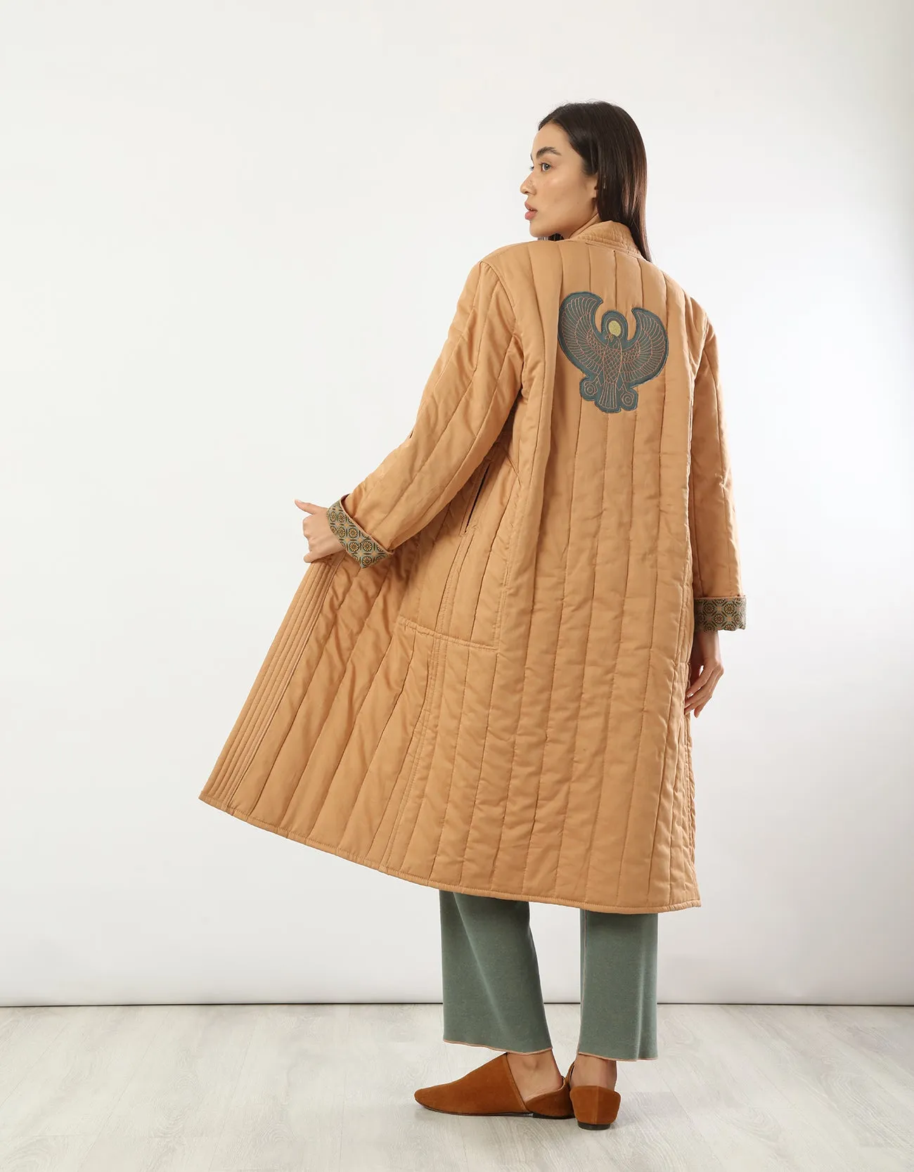 Reversible quilted coat