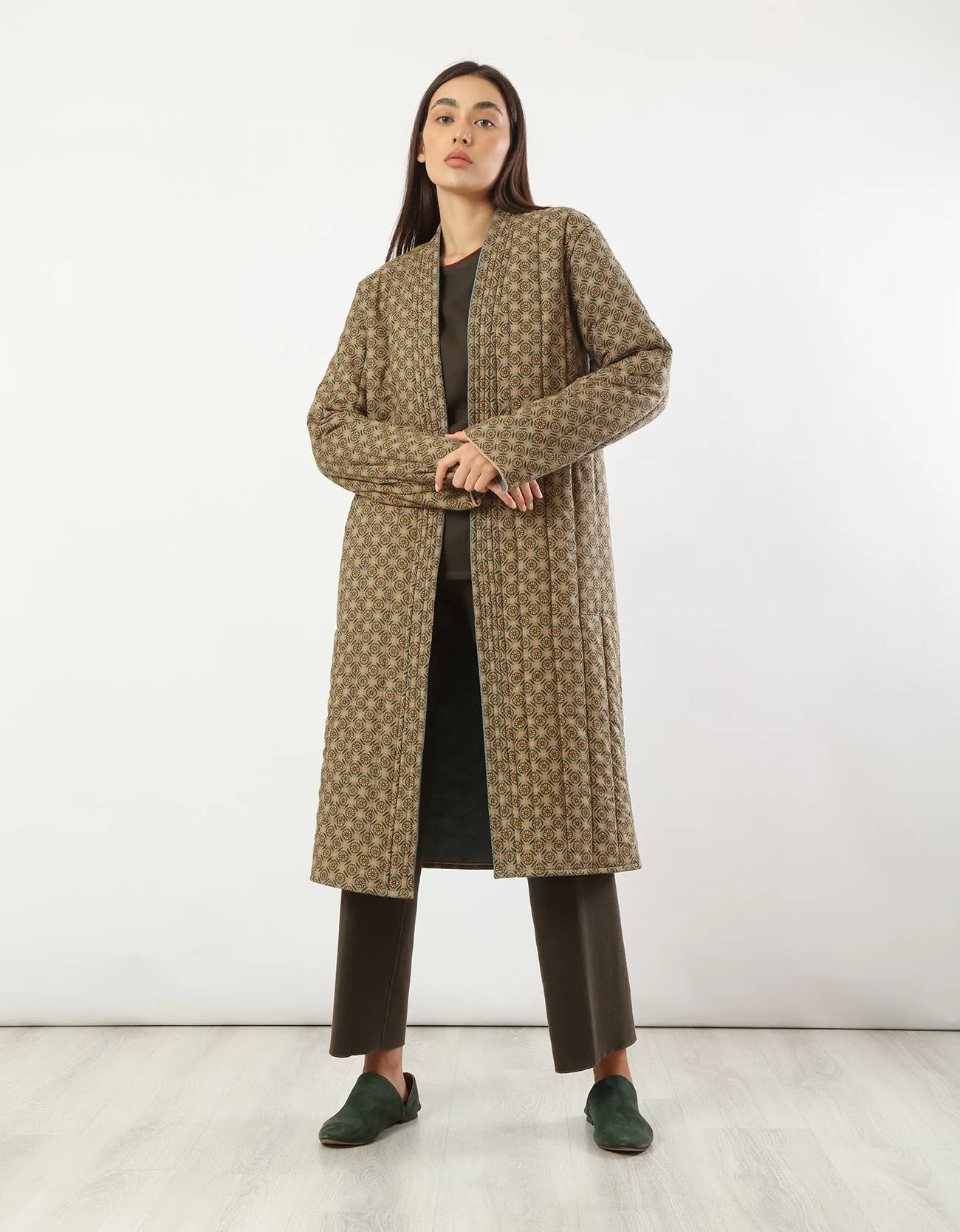 Reversible quilted coat