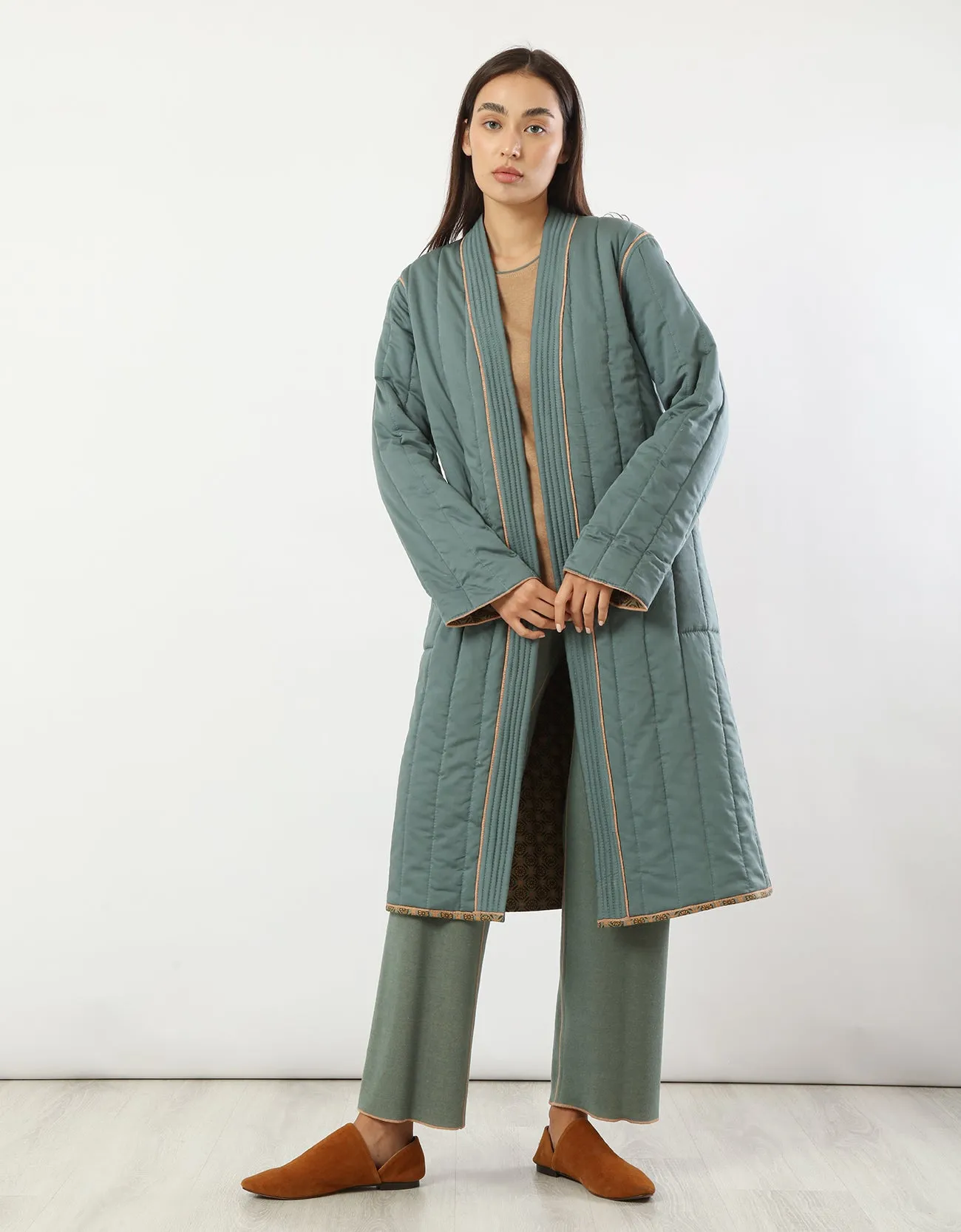 Reversible quilted coat