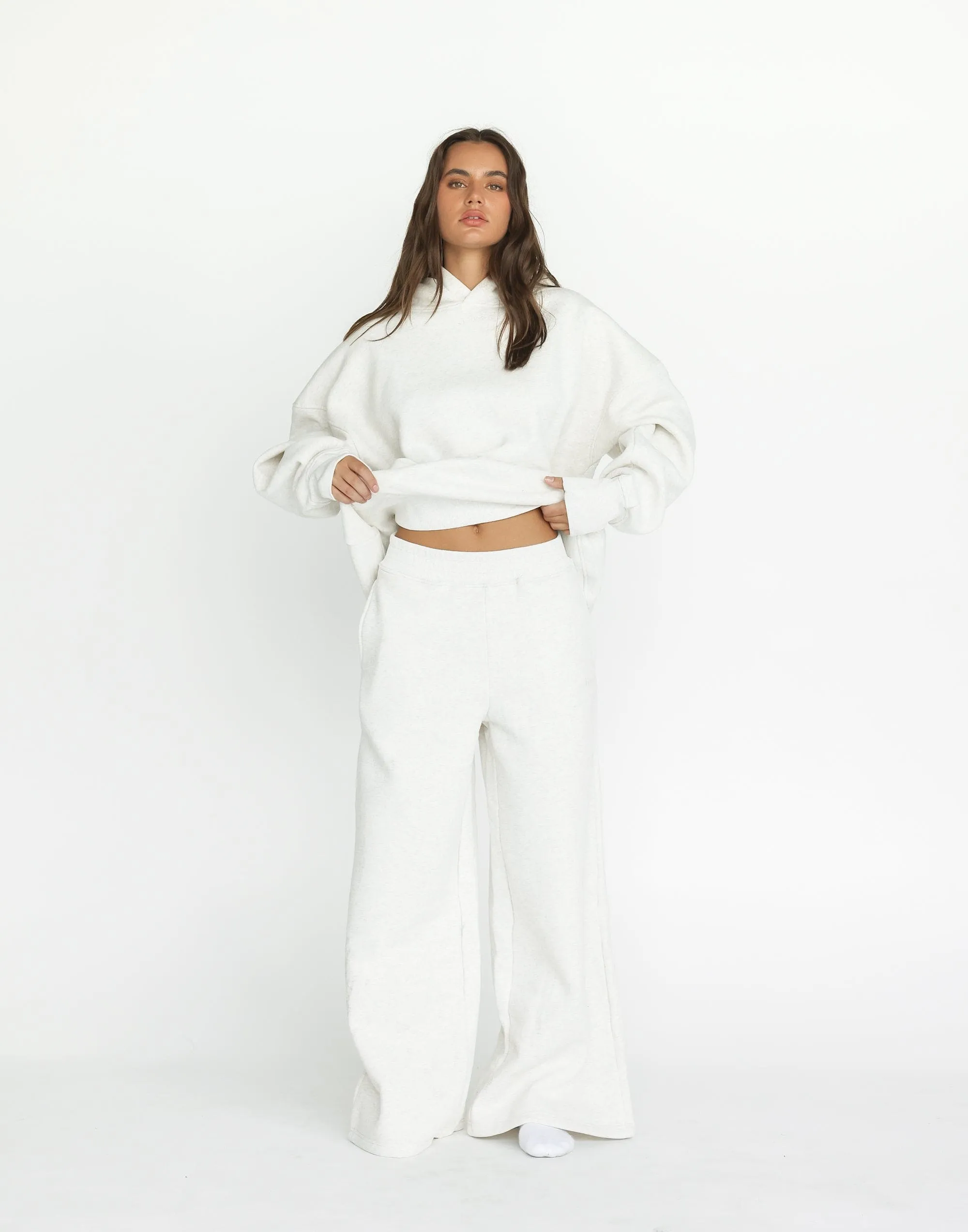 River Wide Leg Tracksuit Pants (Grey Marle)