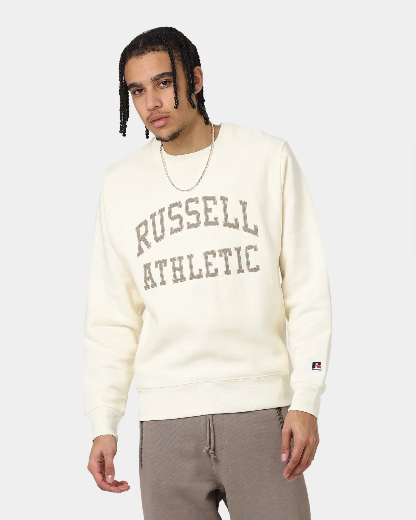 Russell Athletic Applique Arch Brand Crewneck Soy