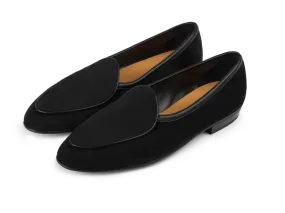 Sagan Classic Loafers in Obsidian Black Asteria Suede with Rubber Sole