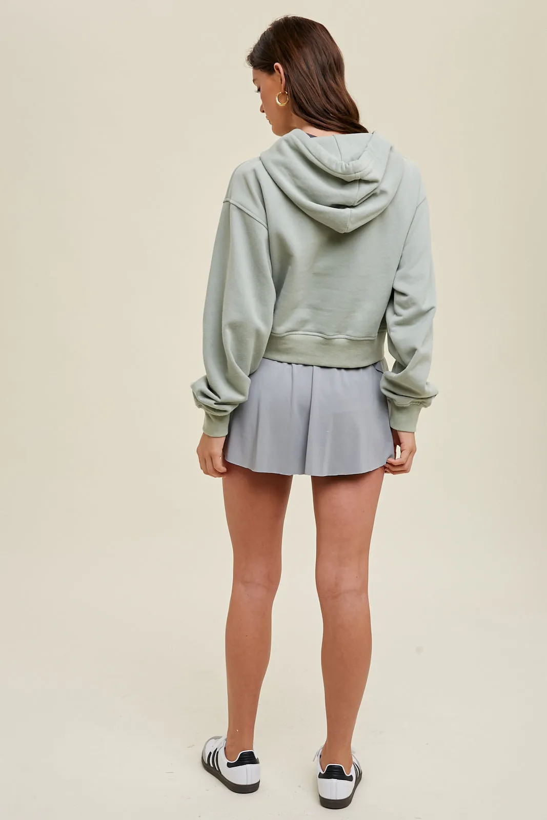 Sarah Hooded Crop Sweatshirt