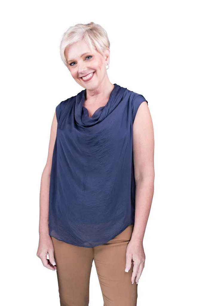 Sarita Silk Drape Neck Top (BT212)