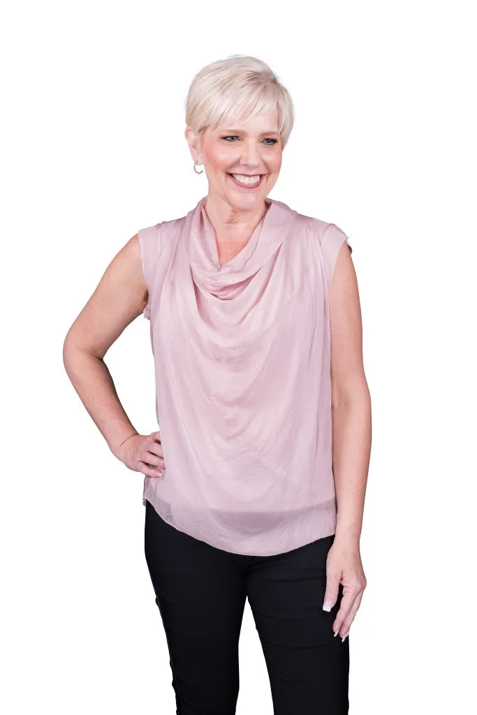 Sarita Silk Drape Neck Top (BT212)