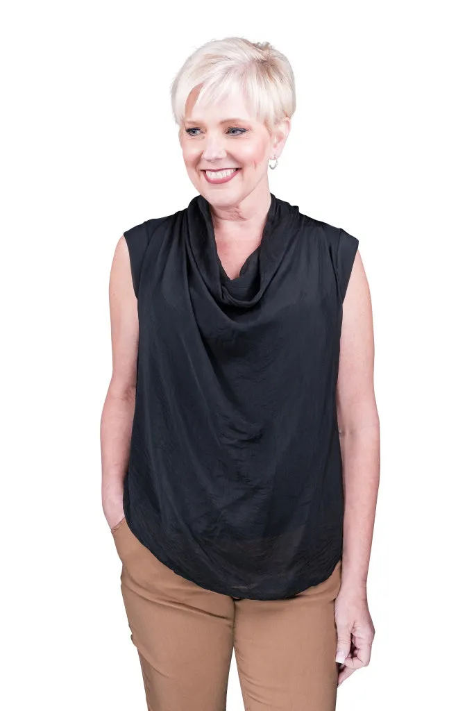 Sarita Silk Drape Neck Top (BT212)