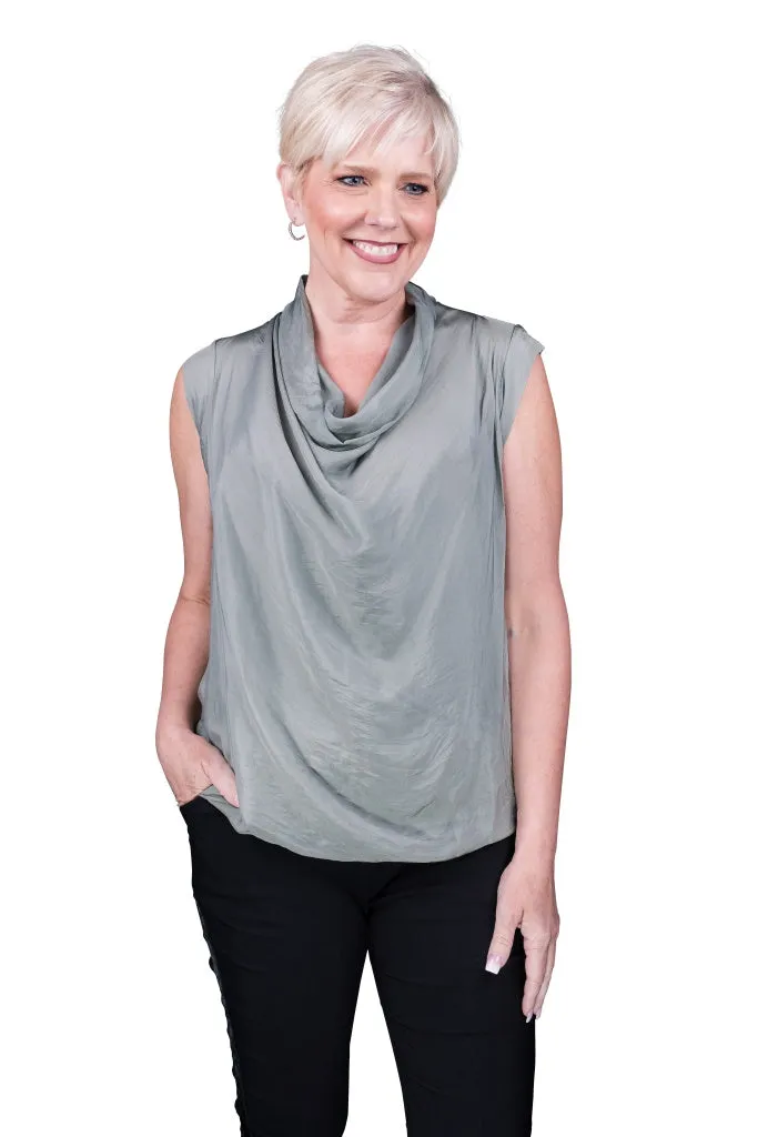 Sarita Silk Drape Neck Top (BT212)