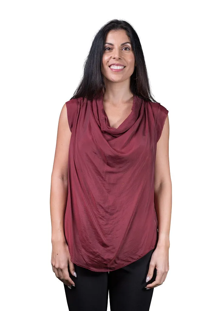 Sarita Silk Drape Neck Top (BT212)