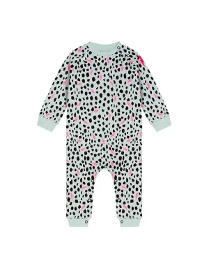 SCAMP & DUDE - Green Cheetah with Lightening Bolt Romper Sleepsuit