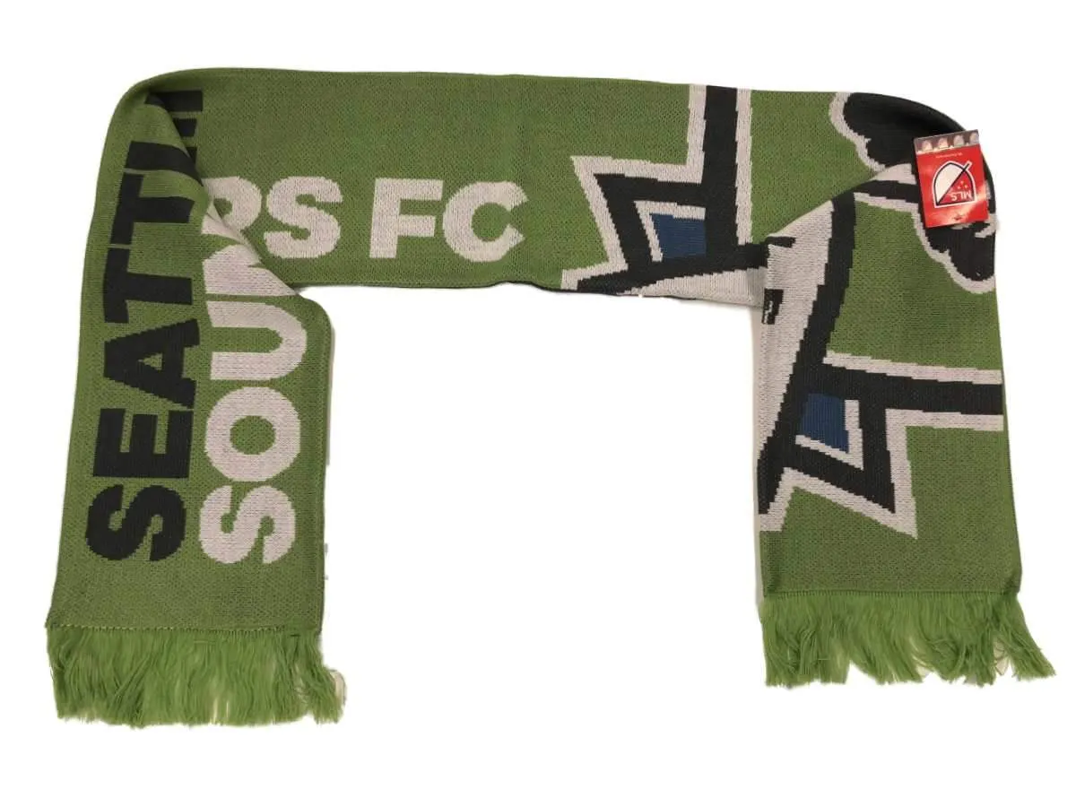 Seattle Sounders FC MLS Adidas Team Colors Acrylic Knit Scarf with Tassles