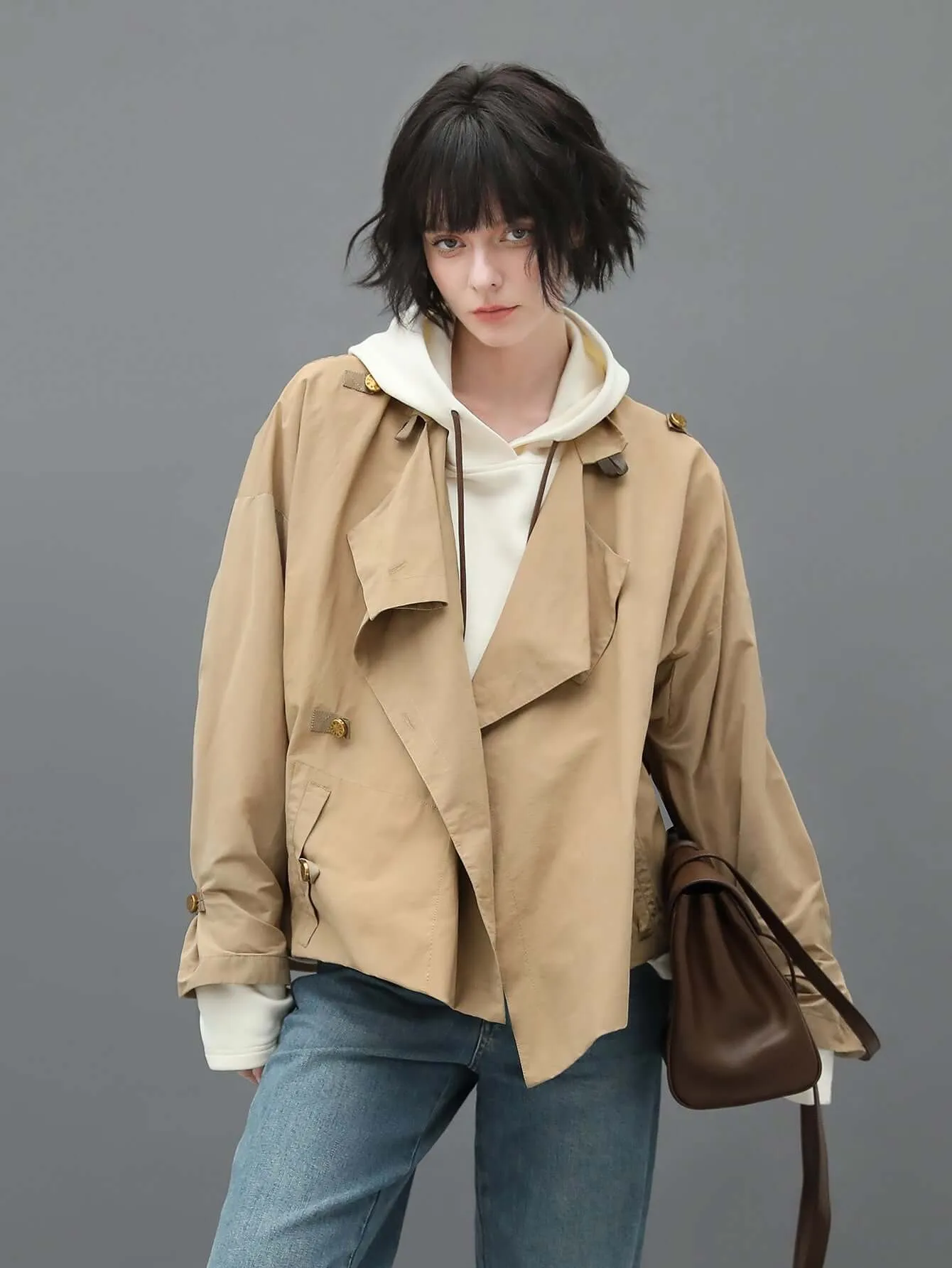 Short Khaki Trench Coat