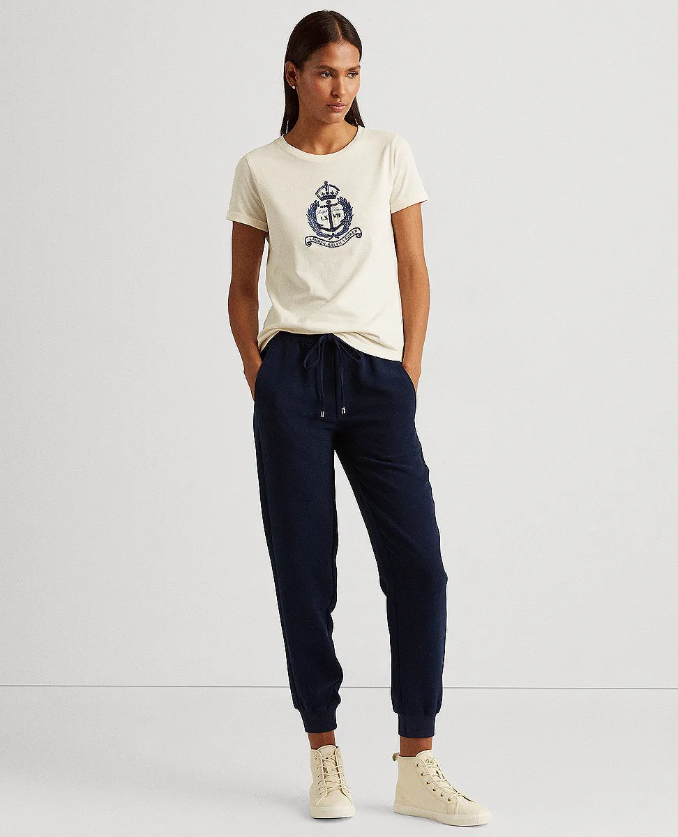 Side-Stripe Crepe Sweatpant In Navy