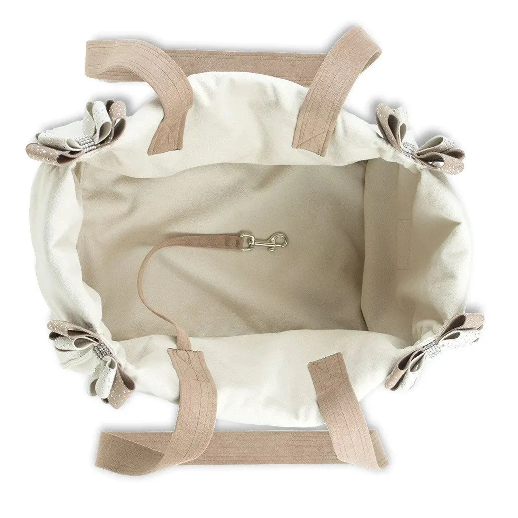 Silver Stardust Doe & Fawn Double Nouveau Bow Luxury Dog Carrier