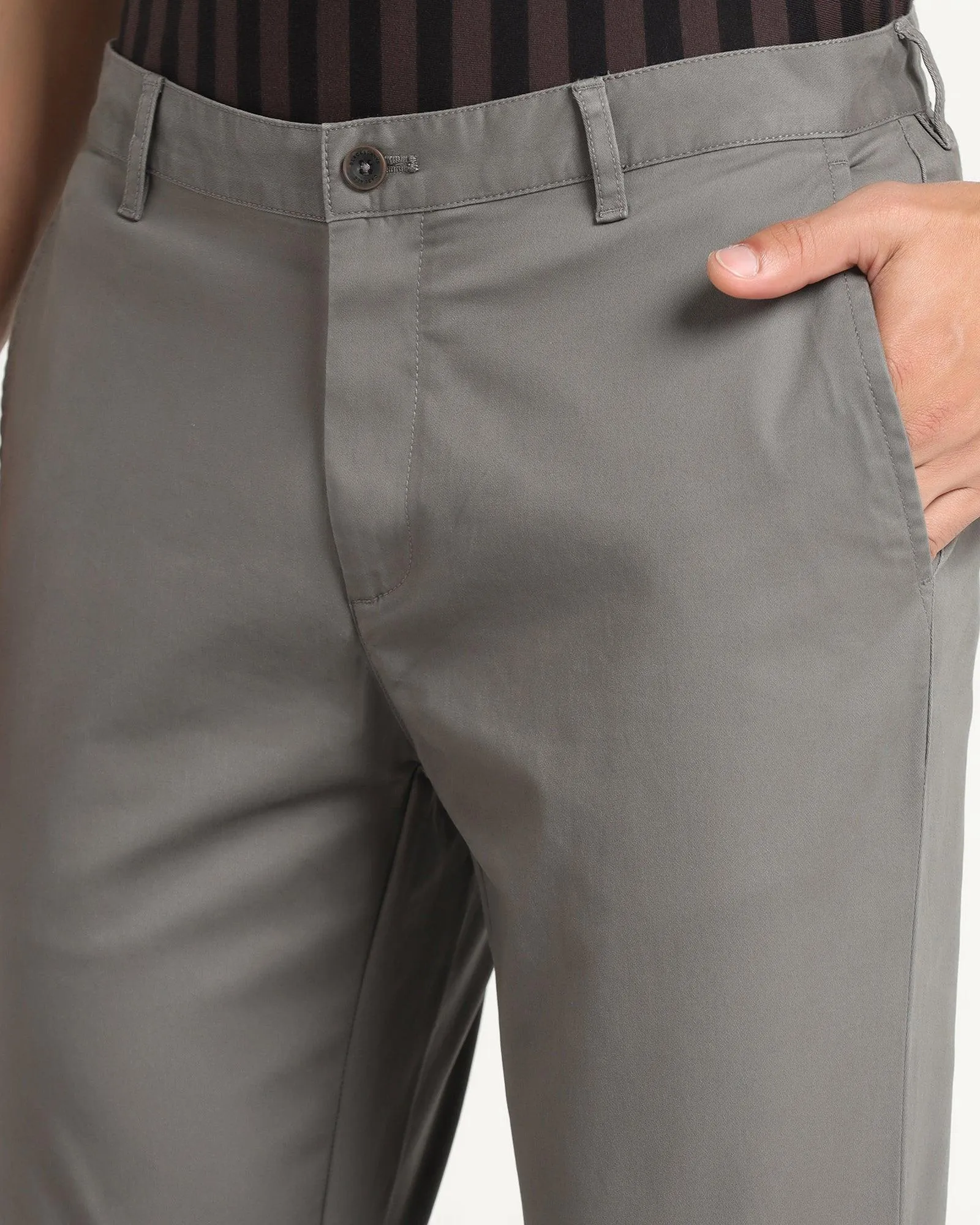 Slim Comfort B-95 Casual Dark Grey Solid Khakis - Lab