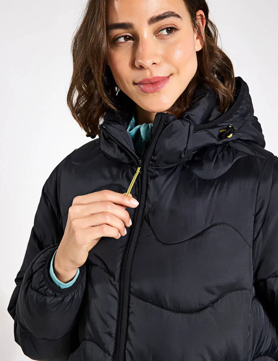 Stormwear Quilted Hooded Longline Puffer Coat - Black