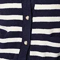 Striped Button Detail Cropped Cardigan