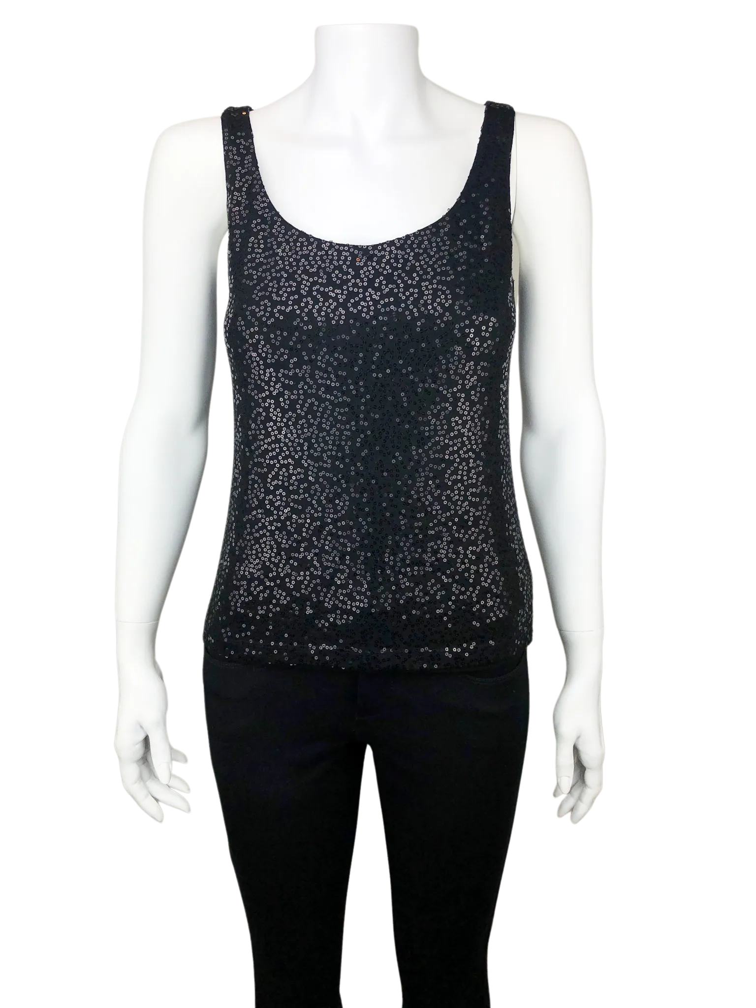 Talbots, Women's Sequin Tank, Black, Size P (Petite XS)