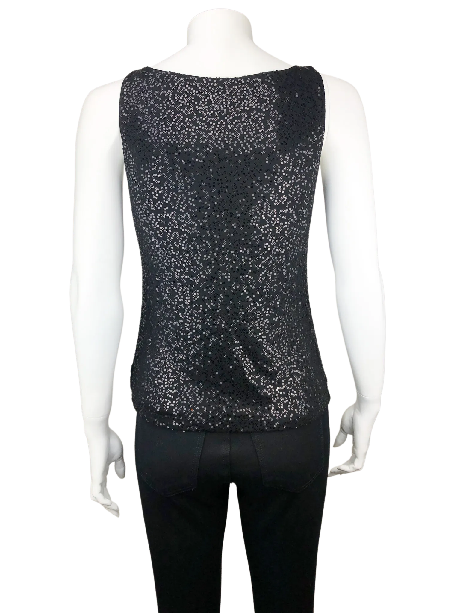 Talbots, Women's Sequin Tank, Black, Size P (Petite XS)