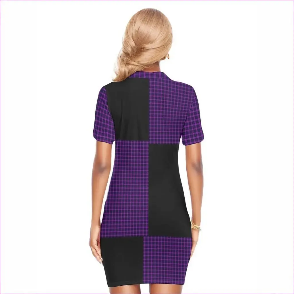 Tartan 2 Women's Polo Collar Dress