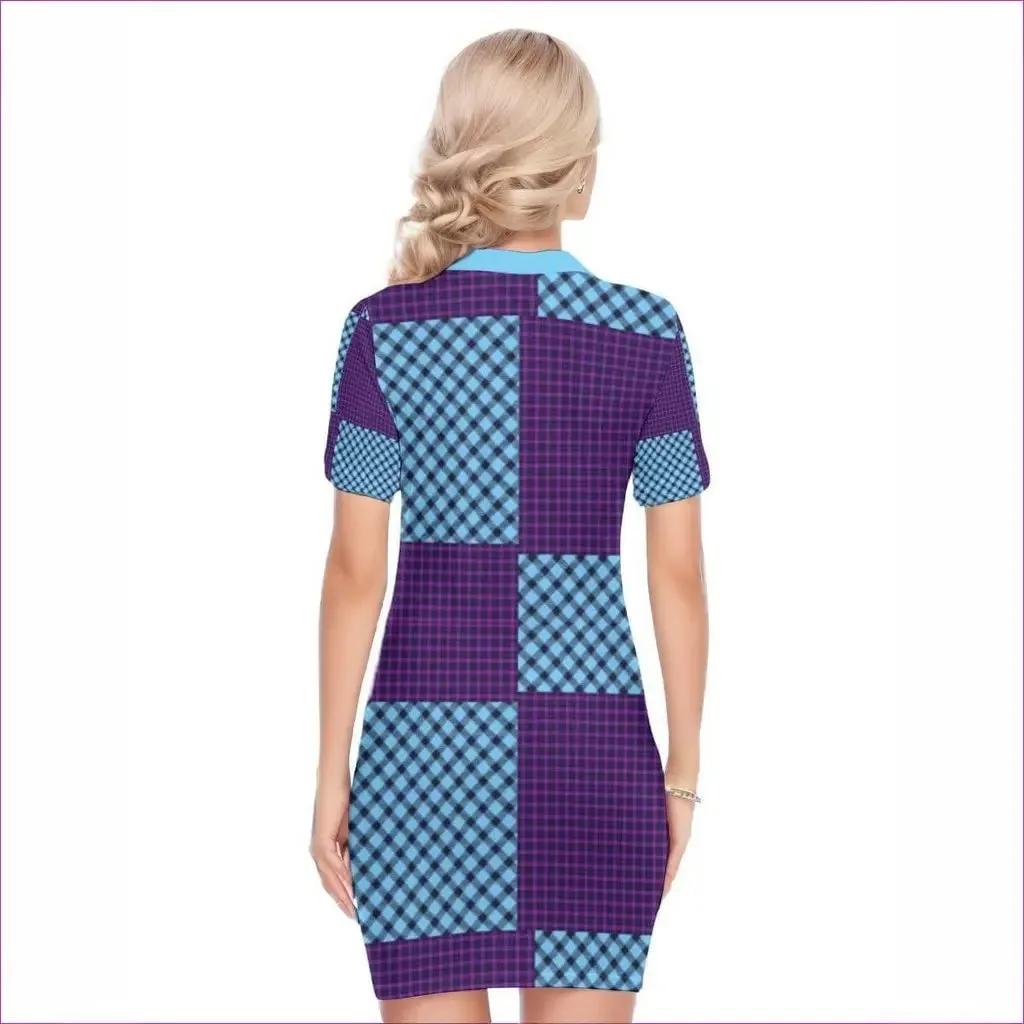 Tartan Women's Polo Collar Dress