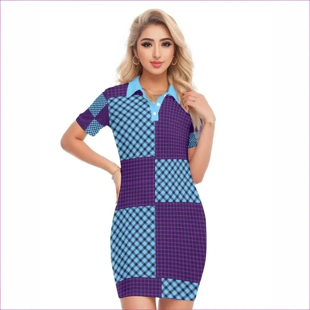 Tartan Women's Polo Collar Dress