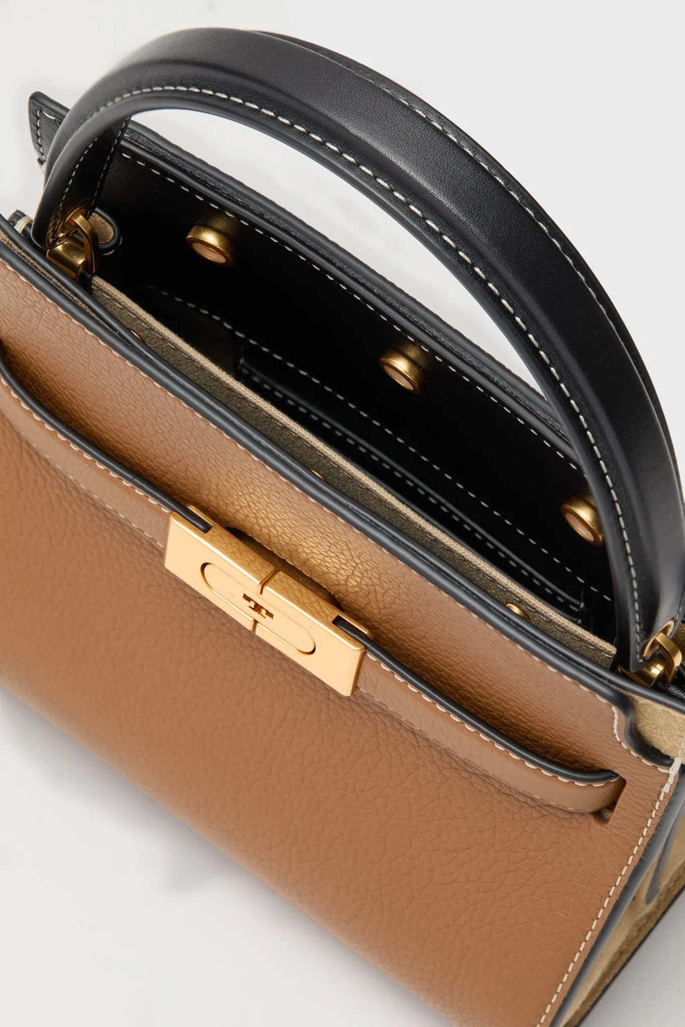 Tiger's Eye Lee Radziwill Pebbled Petite Double Bag