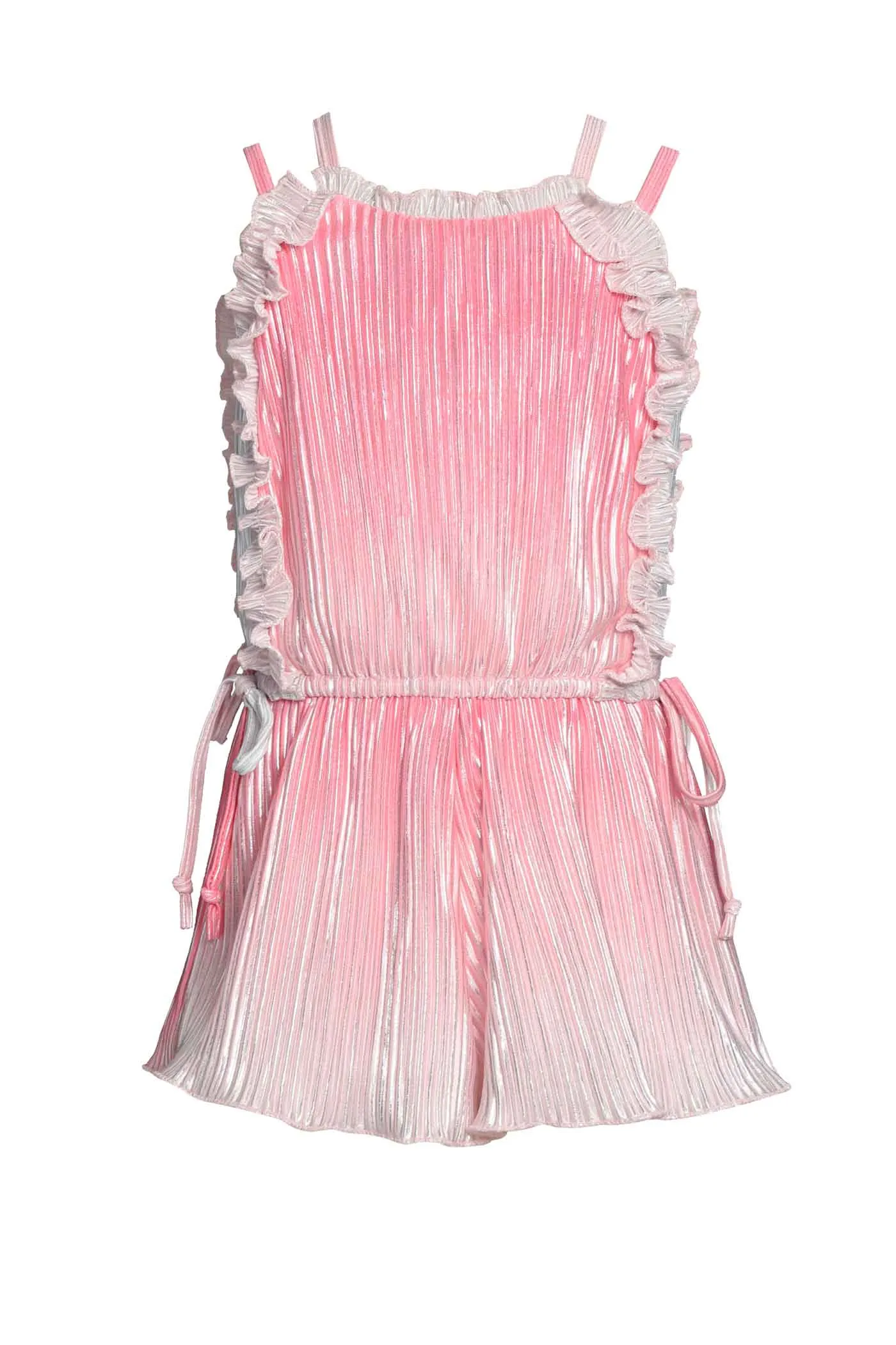 Toddler Girls Pleated Metallic Summer Romper