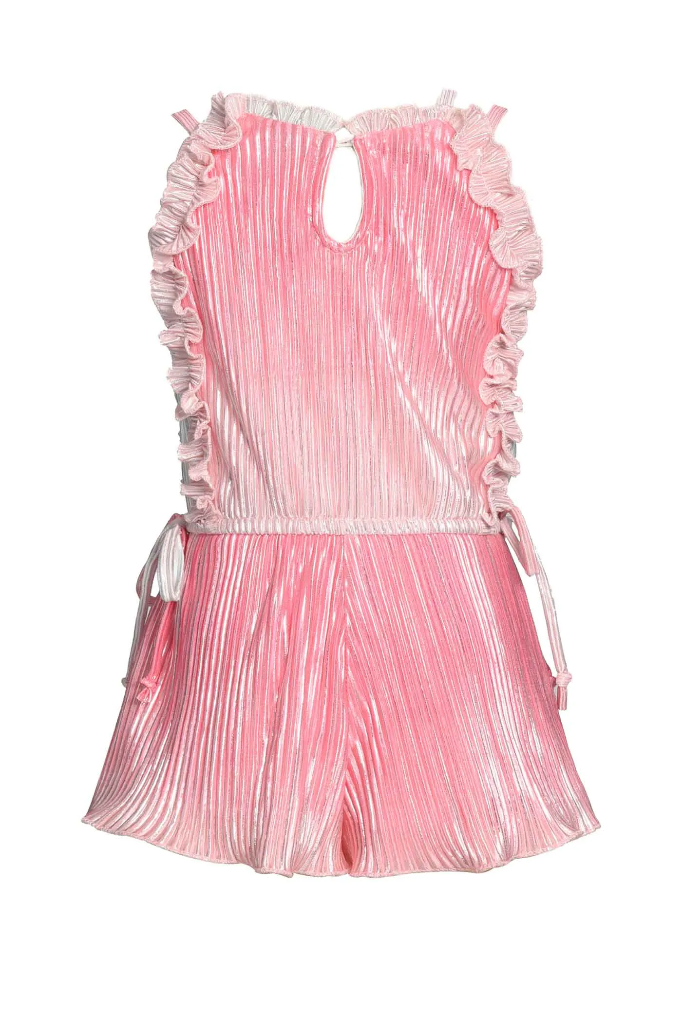 Toddler Girls Pleated Metallic Summer Romper