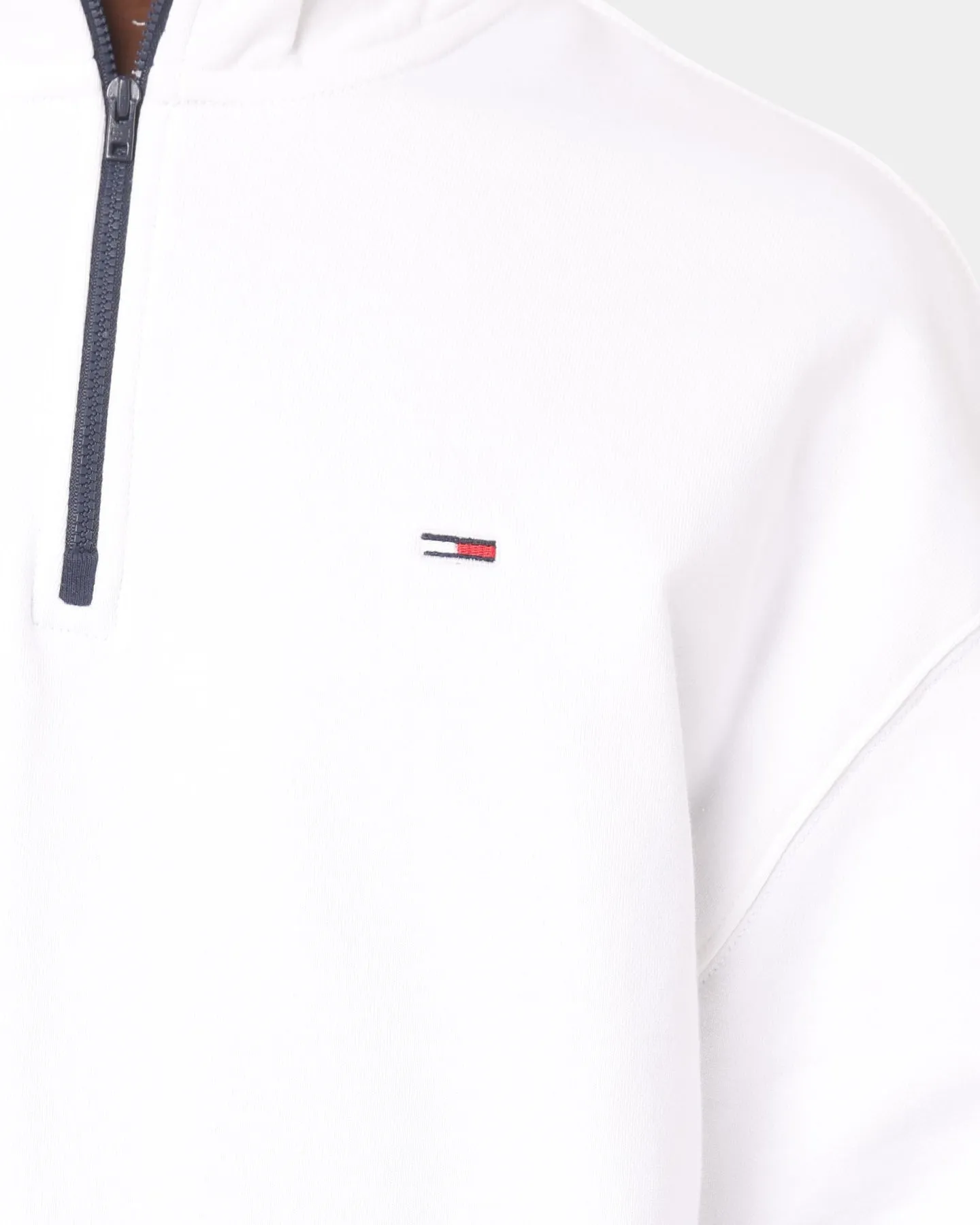 Tommy Jeans Text Flag Mock Neck Jumper White