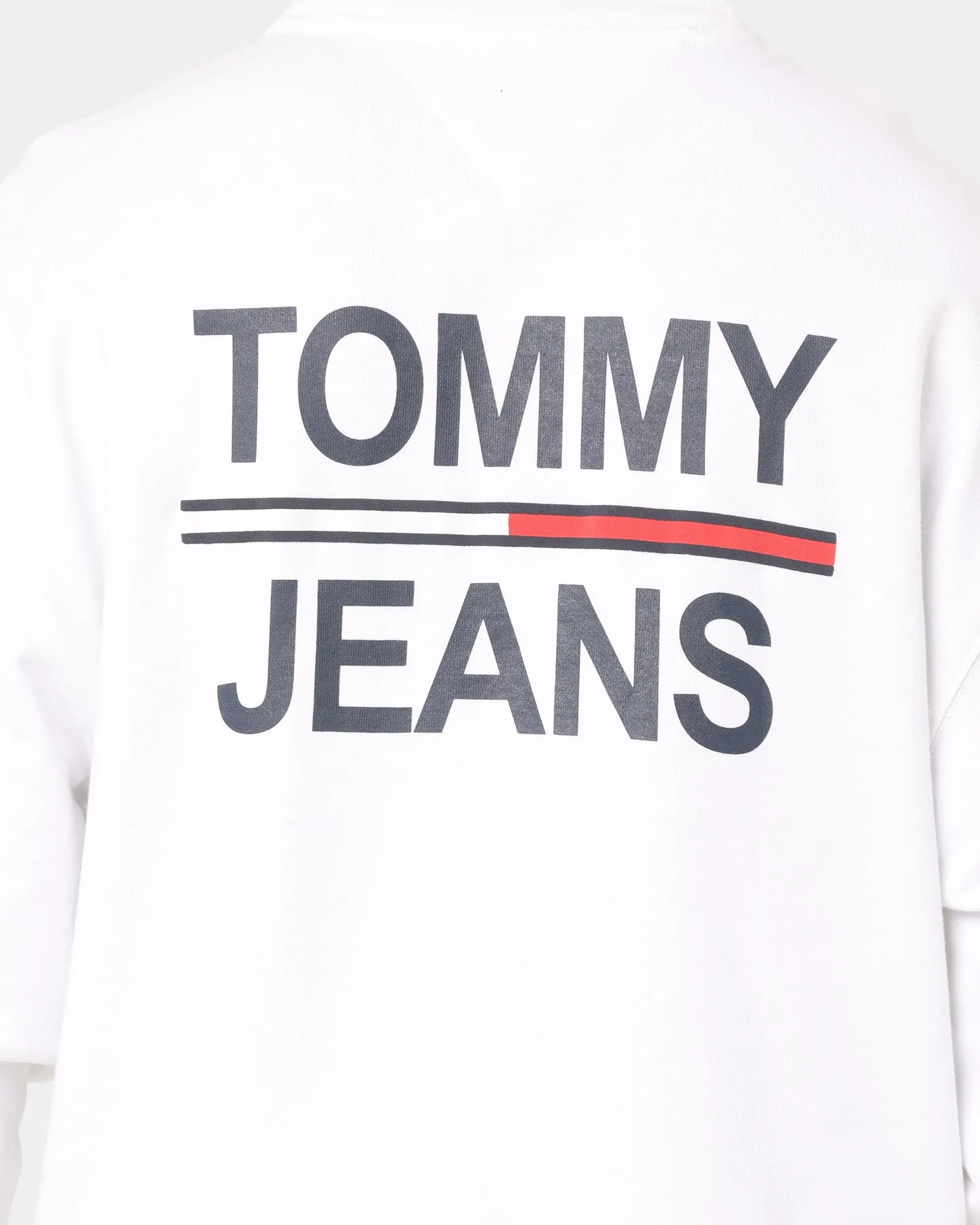 Tommy Jeans Text Flag Mock Neck Jumper White